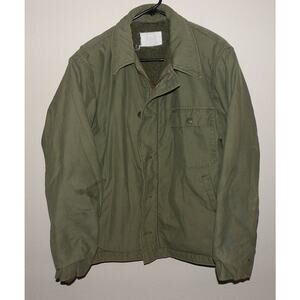 Vtg 70’s U.S. Navy Cold Weather Permeable Men’s Large Deck Jacket A-2 Green